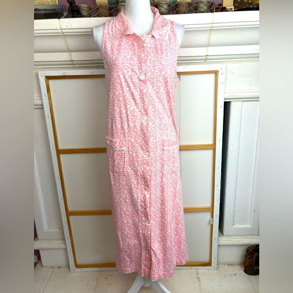 Annie Lewin button down full length nightie in heavier cotton w/pockets